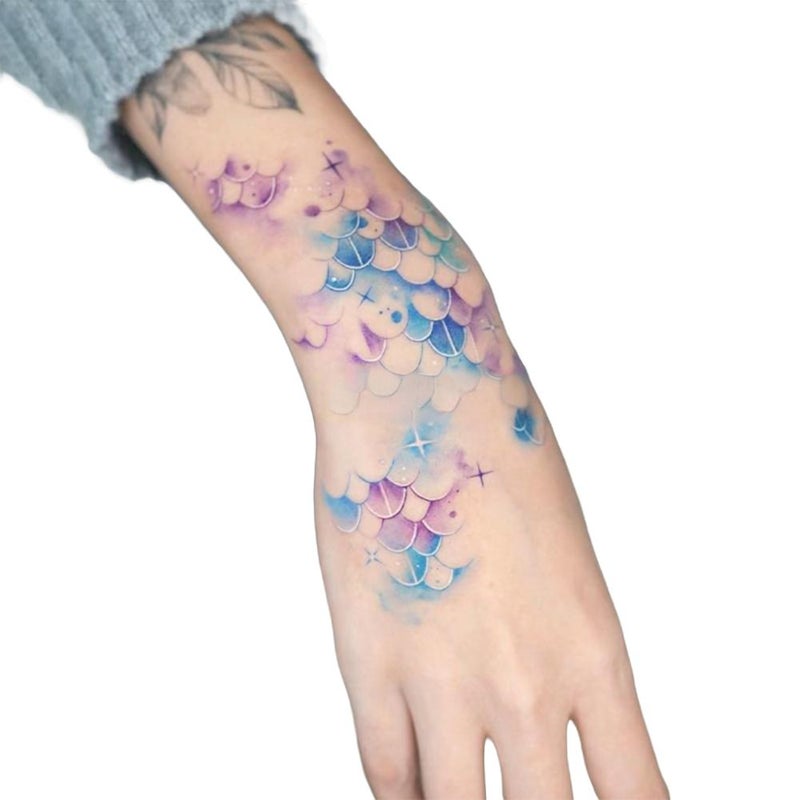 High-quality, colorful, realistic tattoo scales - disposable and washable stickers